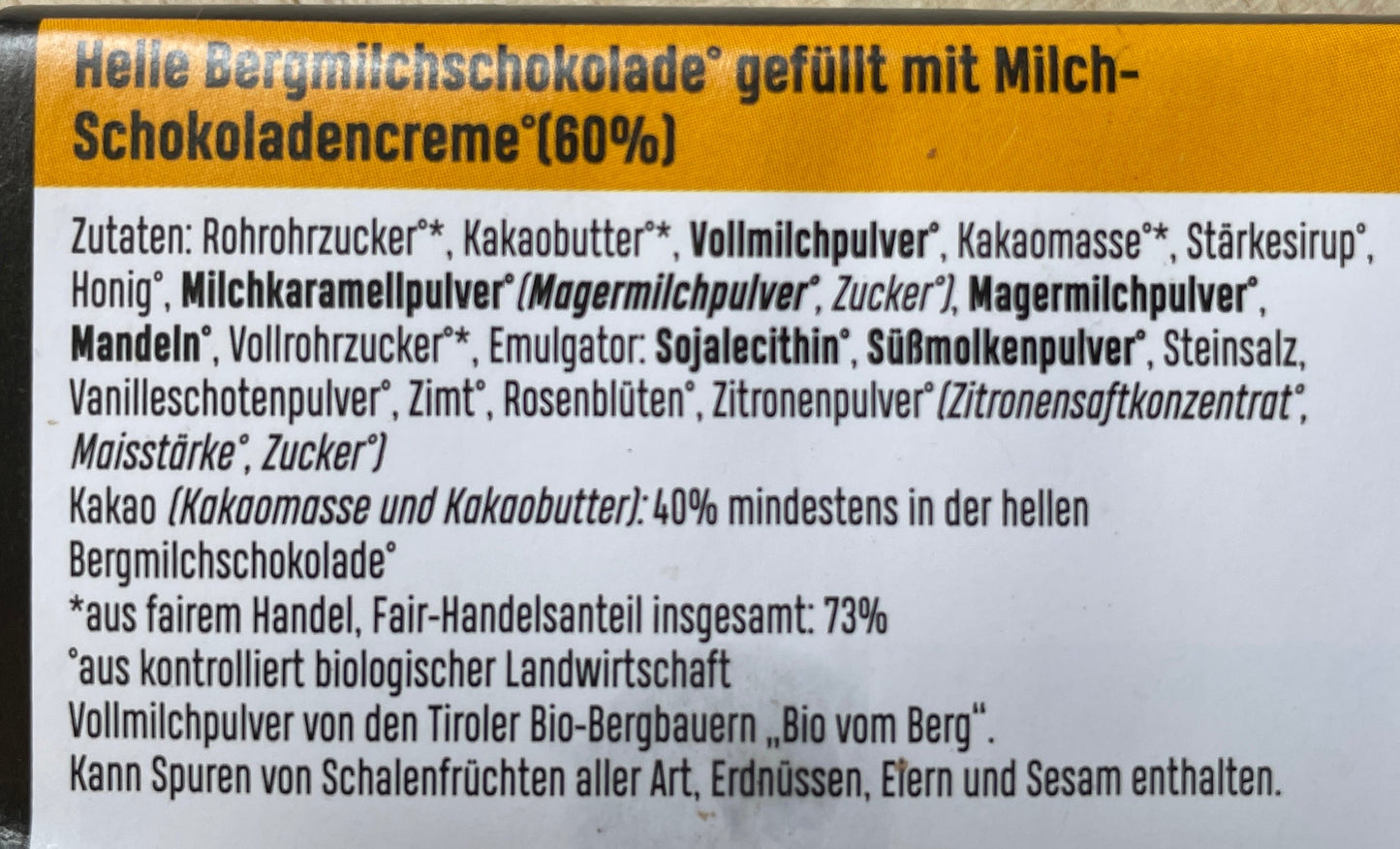 Schokolade "Erfurt"